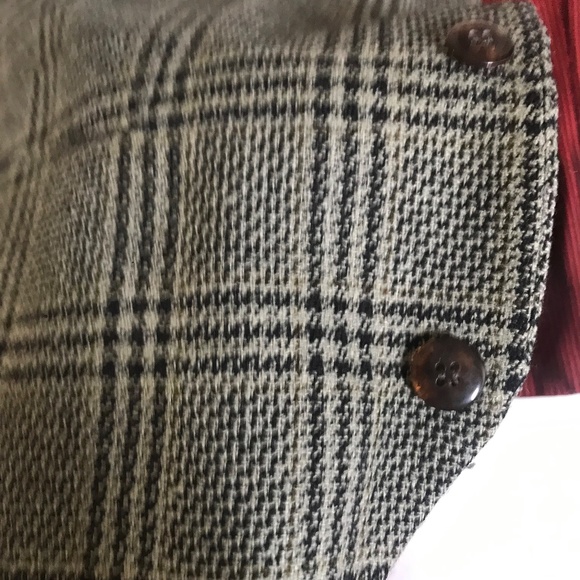 Moores Plaid Tweed Vest Men’s Size M – Grey Check Button Front Lined - Picture 6 of 14